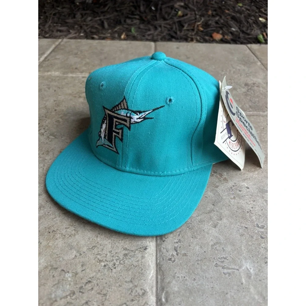 Vintage Florida Marlins Sports Specialties⭐️MLB 90s Fitted Hat⭐️Size 7 3/8 Cap